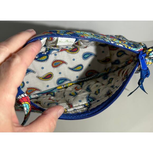Vera Bradley MARINA PAISLEY Mini Crossbody Handbag Quilted White Blue Floral - Picture 5 of 5